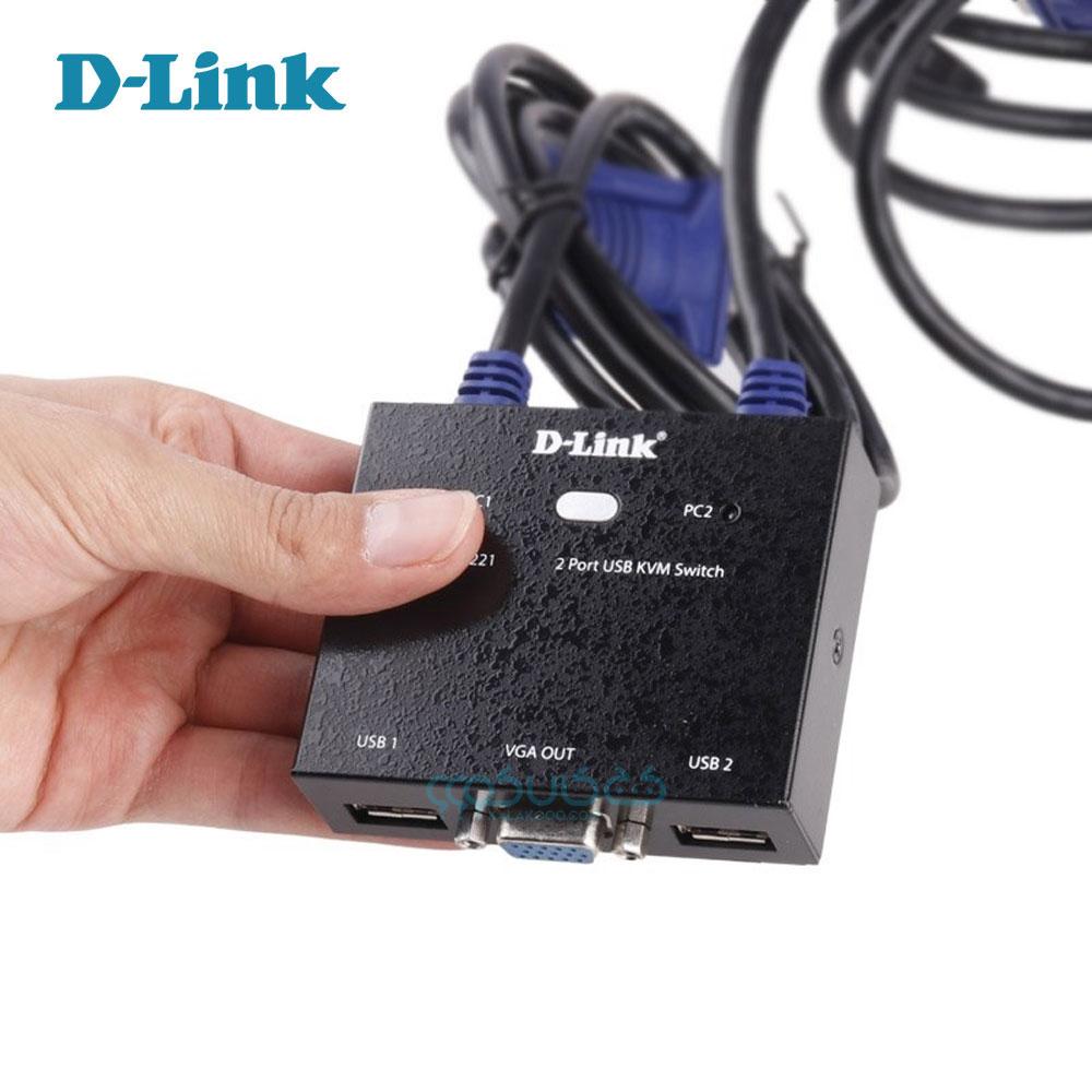 KVM سوئیچ 2 پورت VGA & USB دی لینک مدل D-Link DKVM-221