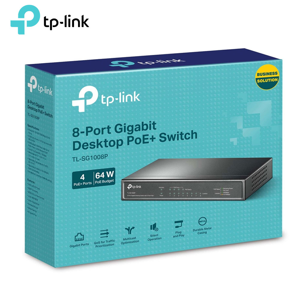 سوئیچ شبکه 8 پورت گیگابیت با 4 پورت POE تی پی لینک مدل TP-Link TL-SG1008P