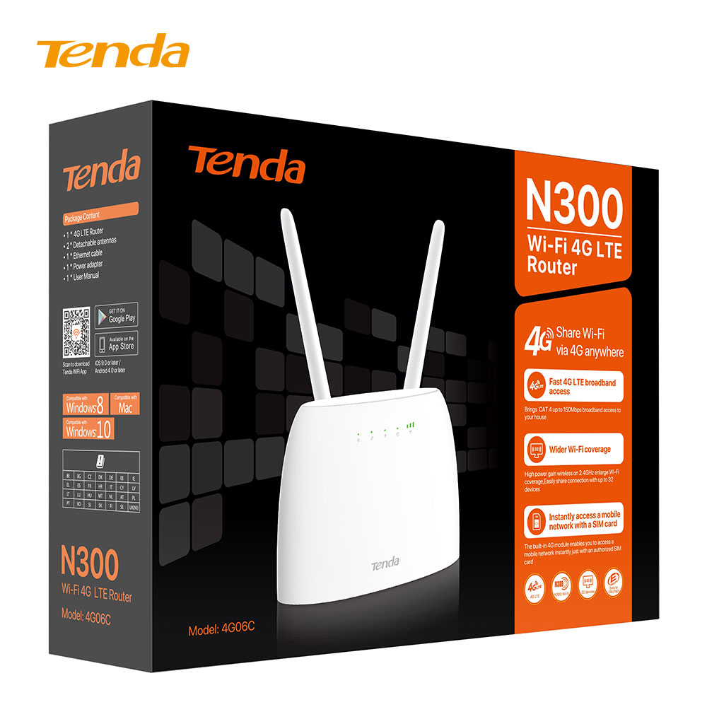 مودم 4G LTE N300 تندا مدل Tenda 4G06c