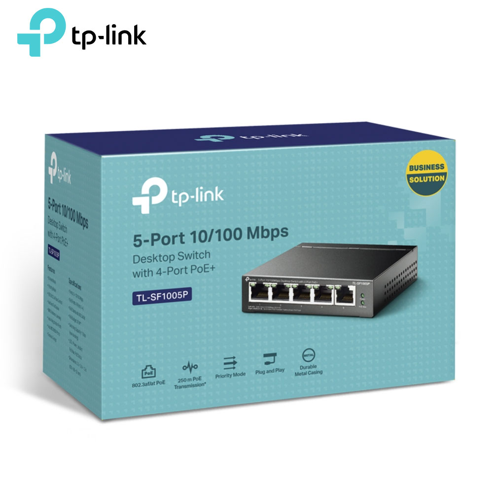 سوئیچ شبکه 5 پورت 10/100 با 4 پورت POE تی پی لینک مدل TP-Link TL-SF1005P