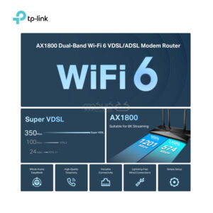 مودم روتر VDSL/ADSL بی سیم AX1800 تی پی لینک مدل Archer VX1800v